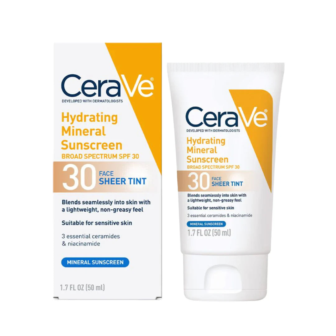 CeraVe Hydrating Mineral Sunscreen SPF 30 Face Lotion Sheer Tint
